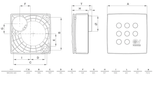 Vortice Quadro Micro 80 Mini 5