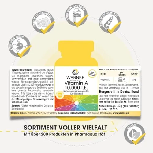 WARNKE VITALSTOFFE Vitamin A 10.000 I.E 2