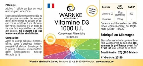 WARNKE VITALSTOFFE Vitamin D3 1000 I.E. 2