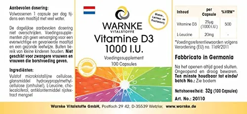 WARNKE VITALSTOFFE Vitamin D3 1000 I.E. 5