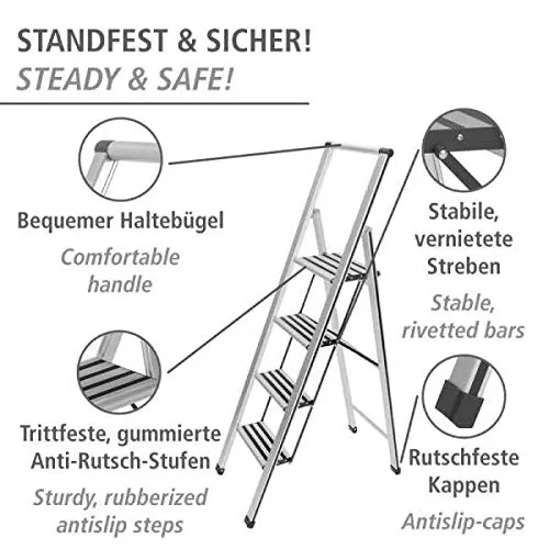 WENKO Trittleiter 4 Stufen 2