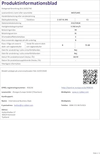 WESTLAKE 215/55 R18 99V XL 6