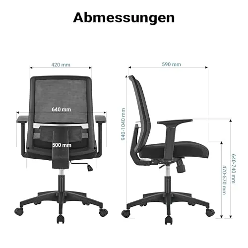 Wiltec Ergonomischer Bürostuhl UC 3