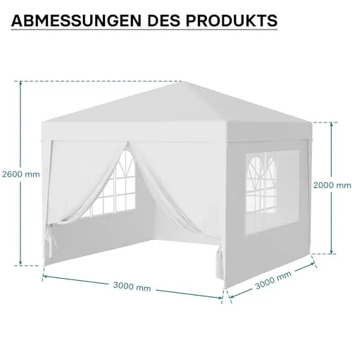 Wiltec Pavillon 3 x 3 m 5