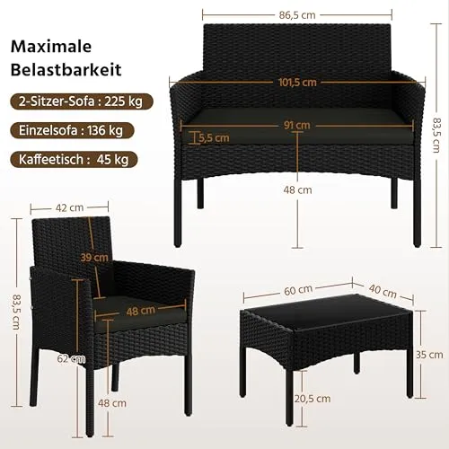 Yaheetech Gartenmöbel Set UC 3