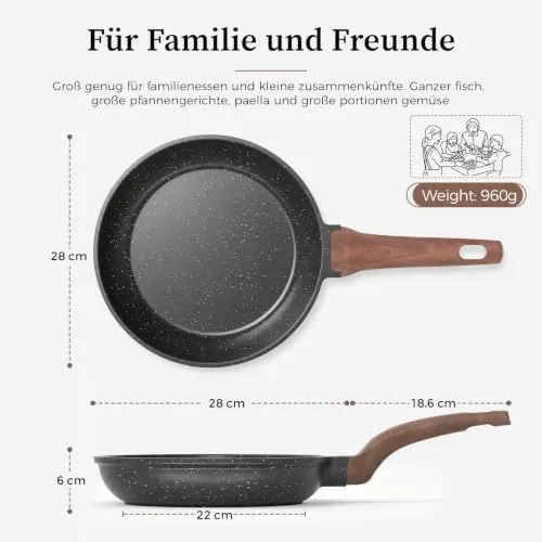 YASHE Bratpfanne 28 cm 4