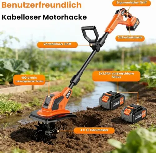 Yospinber Akku Bodenhacke 5